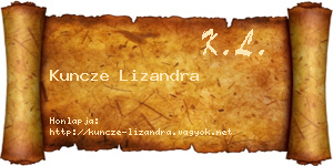 Kuncze Lizandra névjegykártya